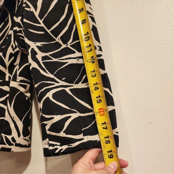 Anne Klein Jacket Blazer Womens Size 8 Black Tan 100% Cotton Career Office Cute - Picture 9 of 11